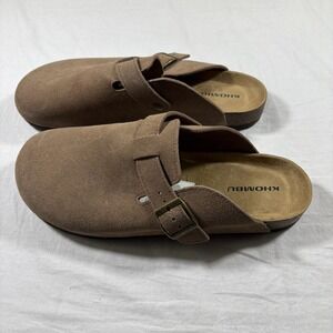 Khombu Suede Clog Mules Womens 11 Brown Pre-Owned